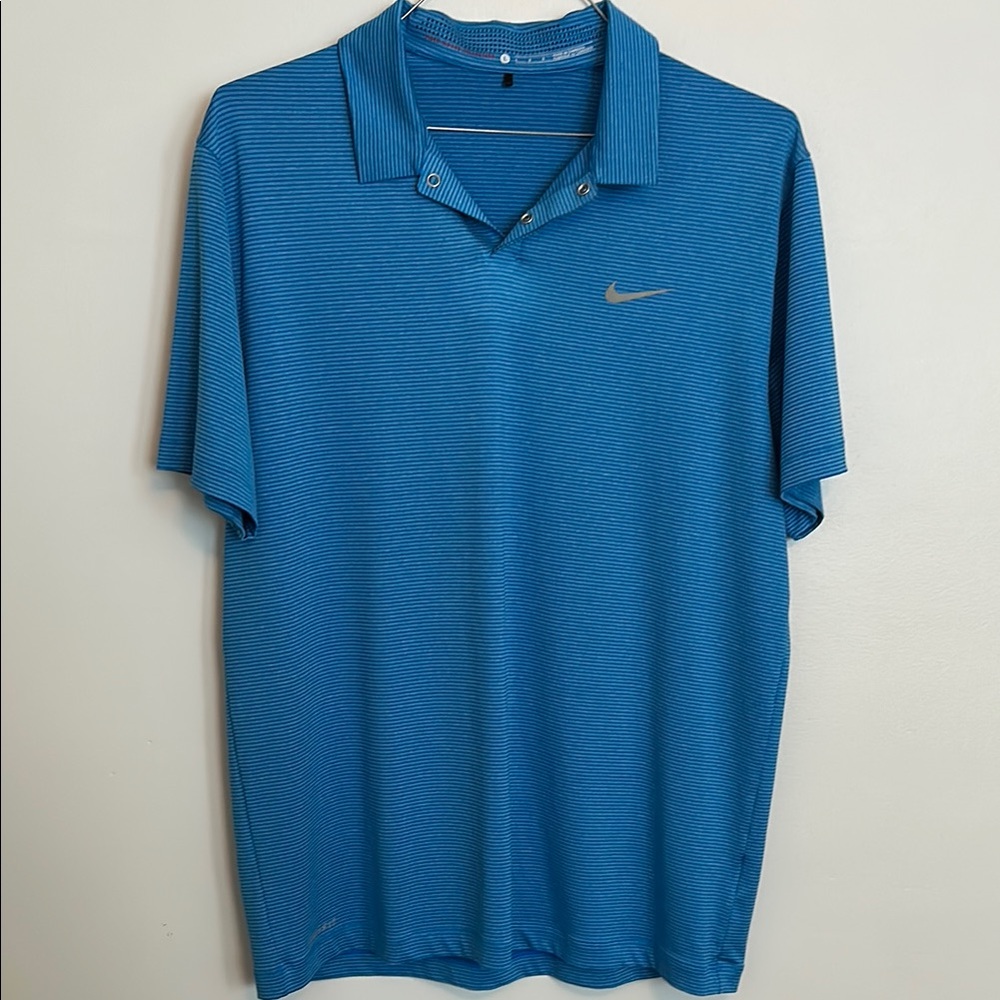Nike Blue Performance Polo Shirt - Tiger Woods collection - Large